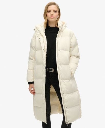 Women's Hooded Longline Puffer Coat White / Off White - Size: 12 - Superdry - Modalova