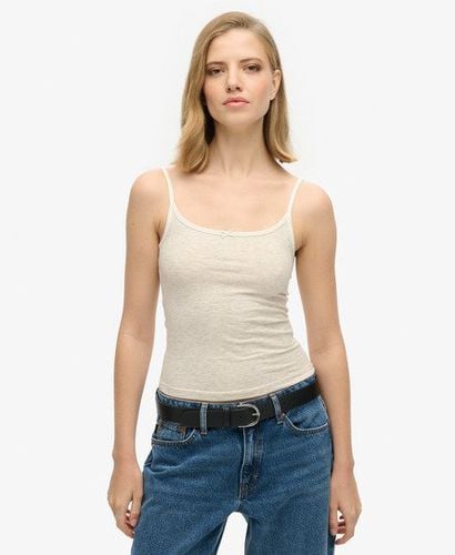 Women's Athletic Essentials Cami Top Light Grey / Off White Fleck Marl - Size: 12 - Superdry - Modalova