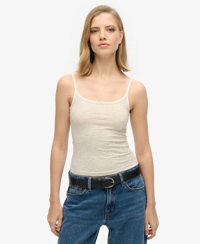 Women's Athletic Essentials Cami Top Light Grey / Off White Fleck Marl - Size: 8 - Superdry - Modalova