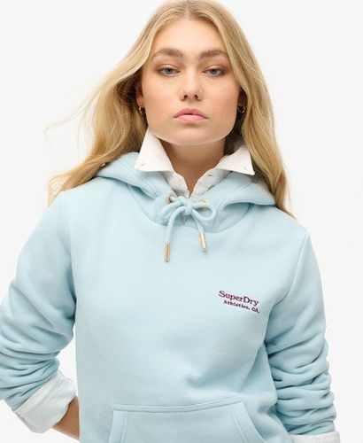 Women's Essential Logo Hoodie Light Blue / Winter Sky Blue - Size: 10 - Superdry - Modalova