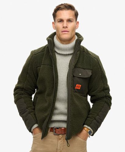 Men's Expedition Borg Hybrid Jacket Green / Surplus Goods Olive Green - Size: Xxl - Superdry - Modalova