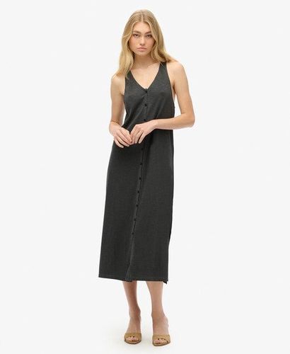 Women's Beach Jersey Vest Midi Dress Black - Size: 10 - Superdry - Modalova