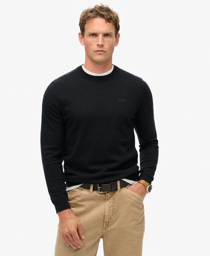 Men's Organic Cotton Cashmere Crew Jumper Black - Size: XL - Superdry - Modalova