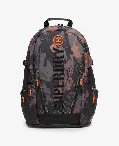 Women's Camo Print Tarp Rucksack, Black and Grey, Size: 46x33x14cm - Superdry - Modalova