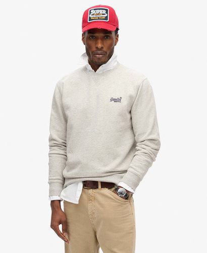 Men's Essential Logo Crew Sweatshirt Light Grey / Glacier Grey Marl - Size: M - Superdry - Modalova