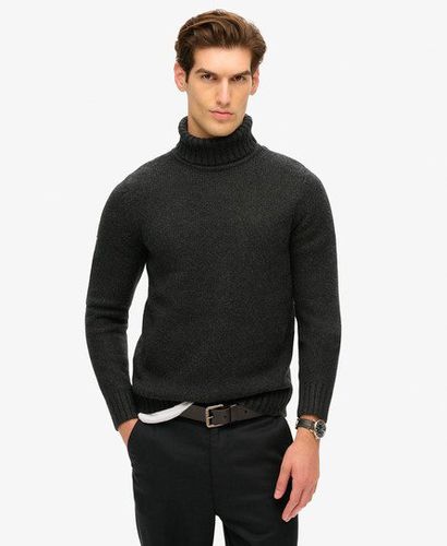 Men's Brushed Roll Neck Jumper Black / Washed Black - Size: L - Superdry - Modalova