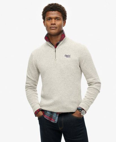 Herren Essential Strickpullover mit Halbreißverschluss und Stickerei - Größe: Xxl - Superdry - Modalova