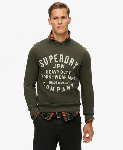 Men's Machined Goods Workwear Crew Sweatshirt Green / Surplus Goods Olive Green - Size: L - Superdry - Modalova