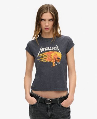 Damen Metallica x Band-T-Shirt mit Flügelärmeln - Größe: 36 - Superdry - Modalova