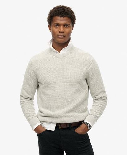 Men's Textured Crew Knitted Jumper Grey / Light Grey Heather - Size: L - Superdry - Modalova