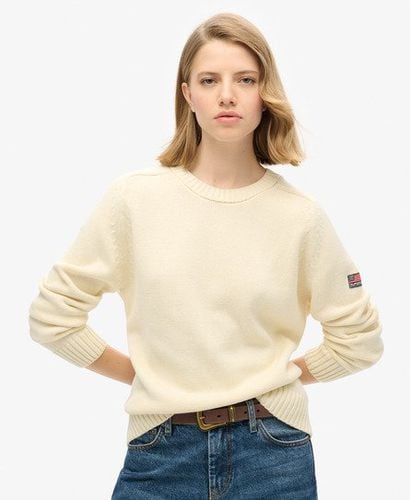 Women's Slouchy Knitted Crew Sweatshirt White / Natural White - Size: 10 - Superdry - Modalova