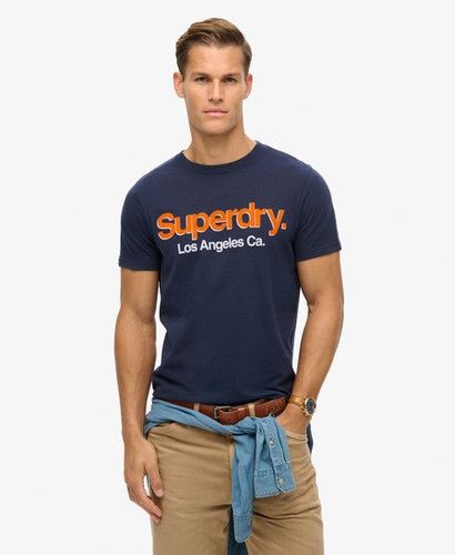 Men's Core Logo Classic Washed T-Shirt Navy / Navy Marl - Size: S - Superdry - Modalova