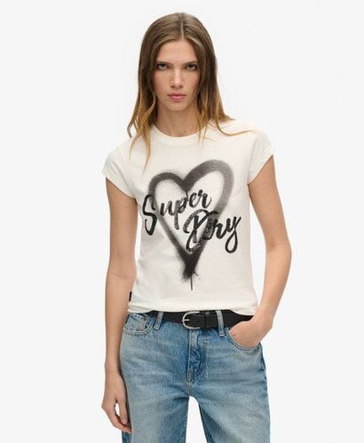 Women's Embellished Punk Cap Sleeve T-Shirt White / Winter White - Size: 8 - Superdry - Modalova