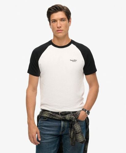 Men's Organic Cotton Essential Logo Baseball T-Shirt White / Optic/black - Size: L - Superdry - Modalova