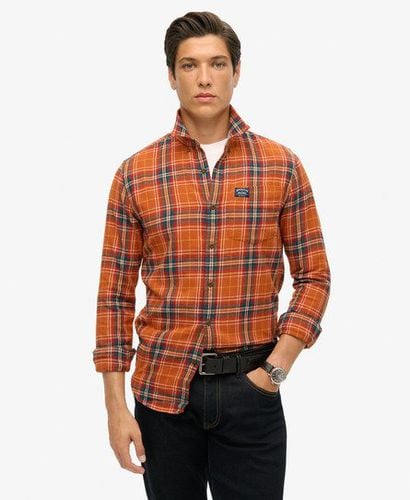 Men's Long Sleeve Cotton Lumberjack Shirt Orange / Drayton Check Orange - Size: S - Superdry - Modalova