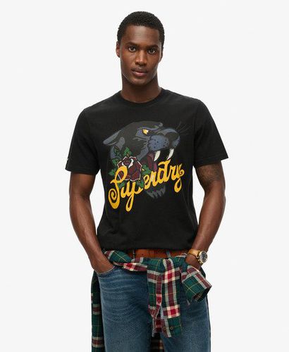 Men's Tattoo Script T-Shirt Black / Washed Black - Size: M - Superdry - Modalova