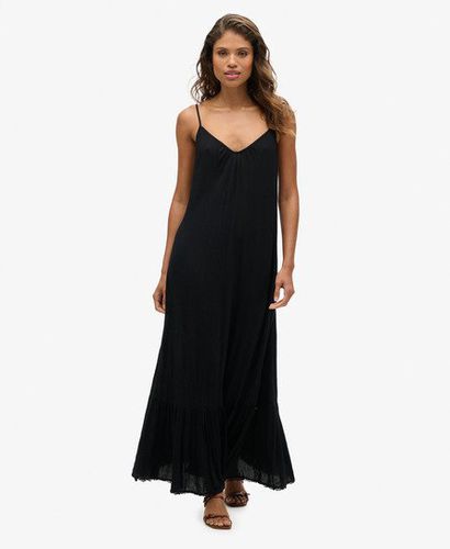 Women's Long Cami Dress Black / Jet Black - Size: 12 - Superdry - Modalova