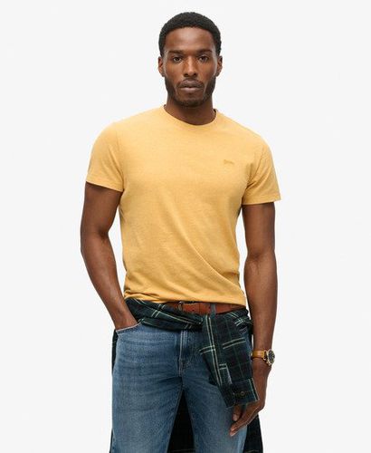 Men's Organic Cotton Essential Small Logo T-Shirt Yellow / Ochre Marl - Size: S - Superdry - Modalova