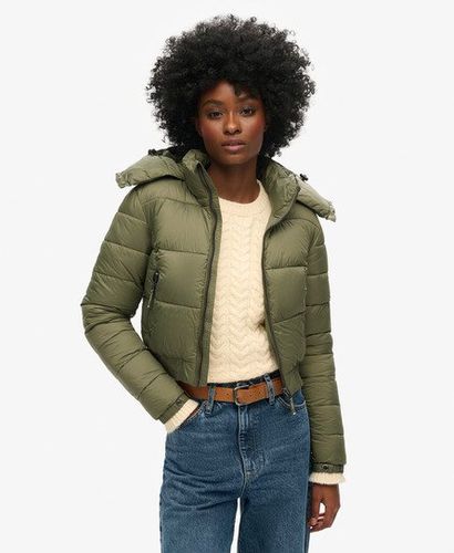 Women's Crop Hooded Fuji Jacket Green / Dusty Olive Green - Size: 8 - Superdry - Modalova