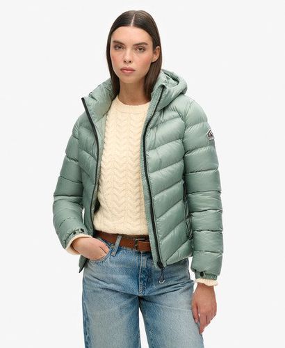 Women's Hooded Fuji Padded Jacket Green / Light Jade Green - Size: 12 - Superdry - Modalova