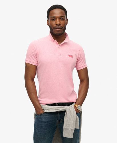 Men's Classic Pique Polo Shirt Pink / Light Pink Marl - Size: L - Superdry - Modalova