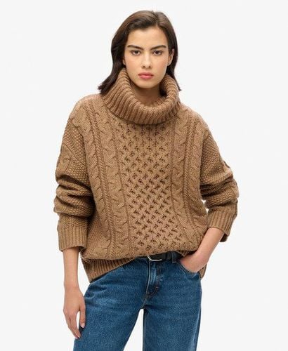 Damen Strickpullover mit Rollkragen und Zopfmuster - Größe: 40 - Superdry - Modalova