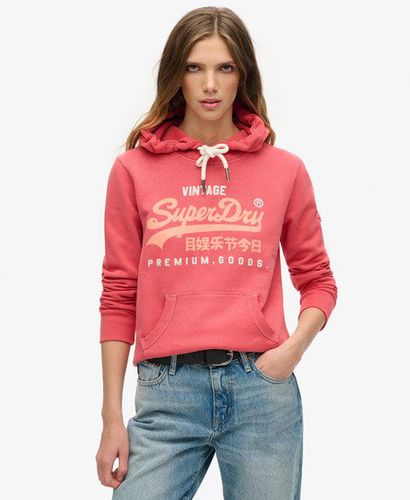 Women's Puff Print Graphic Hoodie Red / Soda Pop Red Marl - Size: 10 - Superdry - Modalova