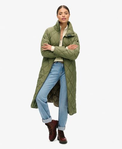 Women's Superlong Quilted Liner Jacket Green / Chive Green - Size: 10 - Superdry - Modalova