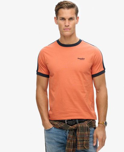 Men's Essential Logo Retro T-Shirt Orange / Mango Orange/Eclipse Navy - Size: M - Superdry - Modalova