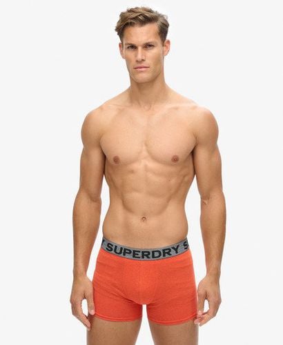 Men's Organic Cotton Boxer Triple Pack Black/orange/grey / Black/Bright Orange Marl/NOOs Grey Marl - Size: XL - Superdry - Modalova