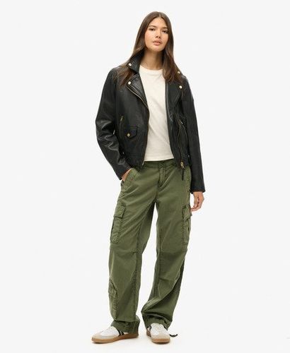 Women's Low Rise Straight Cargo Pants Green / Thyme Green - Size: 34 - Superdry - Modalova