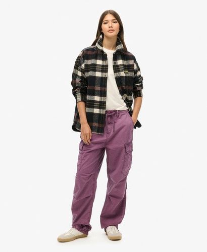 Women's Low Rise Parachute Cargo Pants Purple / Berry Conserve - Size: 32/30 - Superdry - Modalova