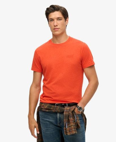 Men's Organic Cotton Essential Logo T-Shirt Orange / Bright Orange Marl - Size: S - Superdry - Modalova