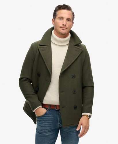 Men's Mens Classic The Merchant Store - Wool Pea Coat, Green, Size: M - Superdry - Modalova