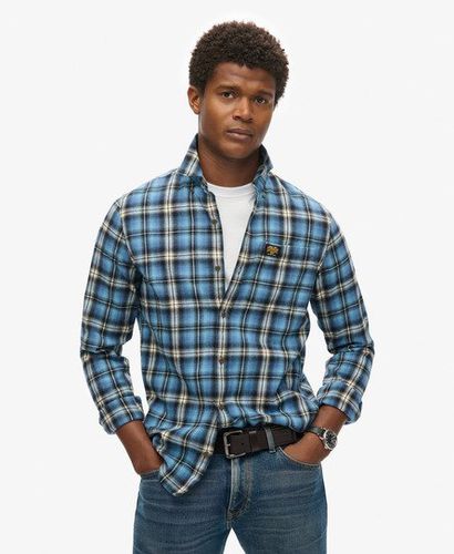 Men's Long Sleeve Cotton Lumberjack Shirt Blue / Burghley Check Blue - Size: L - Superdry - Modalova