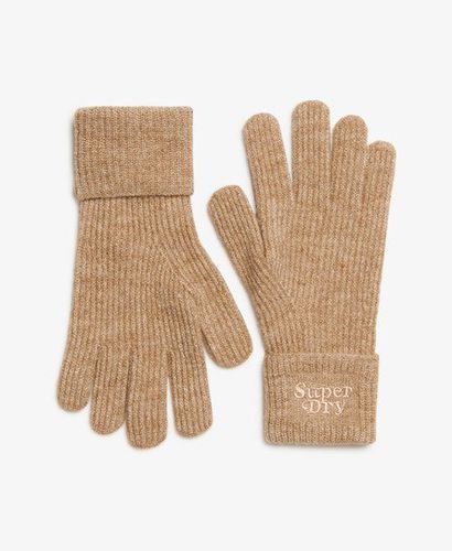 Women's Soft Rib Knit Gloves Brown / Toasted Coconut Brown - Size: 1SIZE - Superdry - Modalova