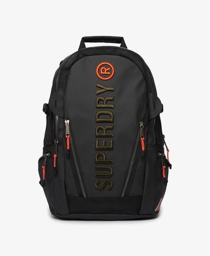 Women's Embroidered Logo Tarp Rucksack, Black and Orange, Size: 46x33x14cm - Superdry - Modalova