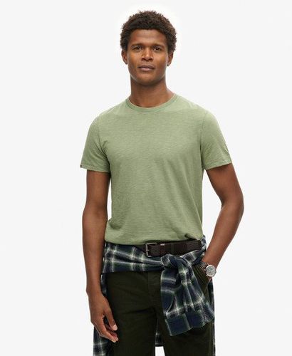 Men's Crew Neck Slub Short Sleeved T-shirt Green / Sea Spray Green - Size: L - Superdry - Modalova