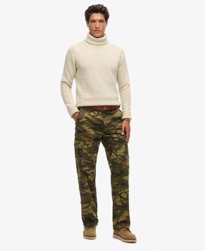 Men's Camo Print Organic Cotton Baggy Cargo Pants, Green, Size: 31/32 - Superdry - Modalova