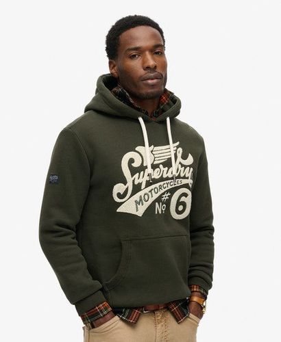 Men's Worker Scripted Embroidered Graphic Hoodie Green / Dark Grey Green - Size: M - Superdry - Modalova