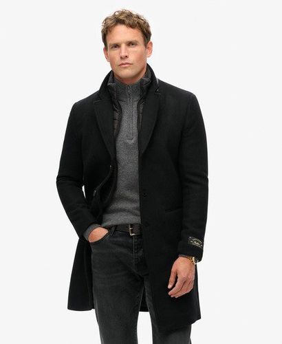 Men's 2 In 1 Wool Overcoat Black - Size: Xxxl - Superdry - Modalova