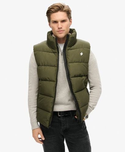 Men's Sports Puffer Gilet Khaki / Dark Moss - Size: XL - Superdry - Modalova