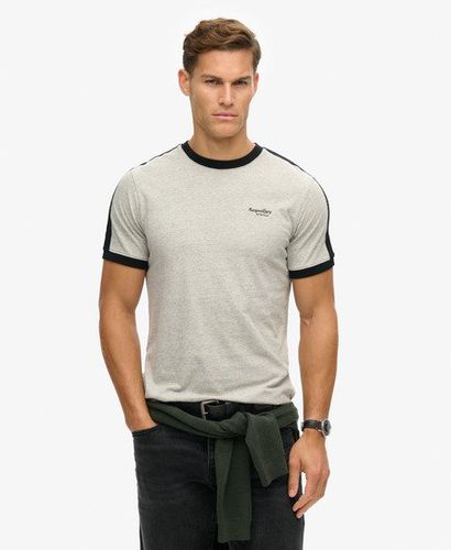 Men's Essential Logo Retro T-Shirt Grey / Grey Fleck Marl/Black - Size: M - Superdry - Modalova