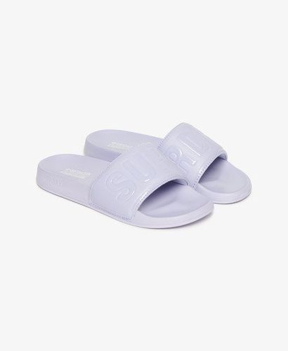 Women's Code Core Pool Sliders Purple / Cosmic Sky Black - Size: S - Superdry - Modalova