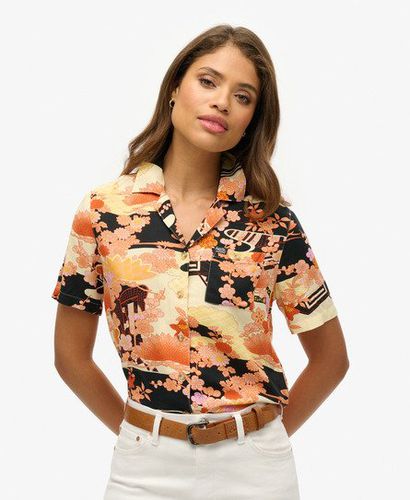 Women's Beach Resort Shirt Gold / Goshodoki Gold - Size: 12 - Superdry - Modalova