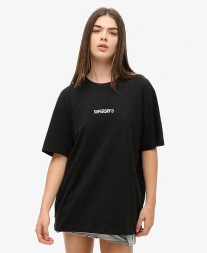 Women's Oversized Micro Logo Graphic T-Shirt Black - Size: XL - Superdry - Modalova