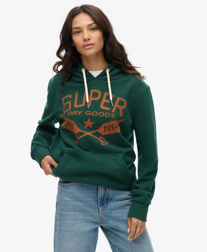 Women's Oversized Outdoor Graphic Hoodie Green / Bengreen Marl - Size: L - Superdry - Modalova