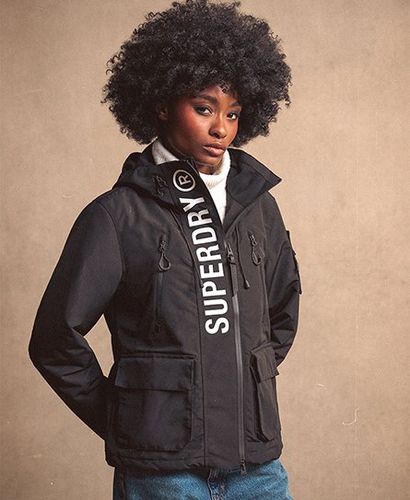 Women's Hooded Ultimate SD-Windcheater Jacket Black / Jet Black/Optic - Size: 10 - Superdry - Modalova