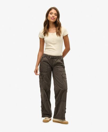 Women's Vintage Low Rise Elastic Cargo Pants Dark Grey - Size: 28 - Superdry - Modalova