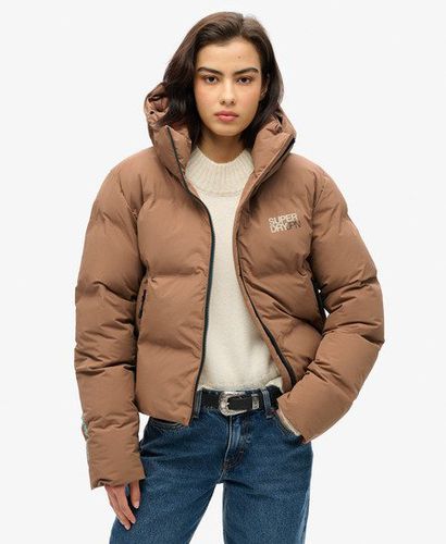 Women's Hooded Boxy Puffer Jacket Brown / Rawhide Brown - Size: 10 - Superdry - Modalova